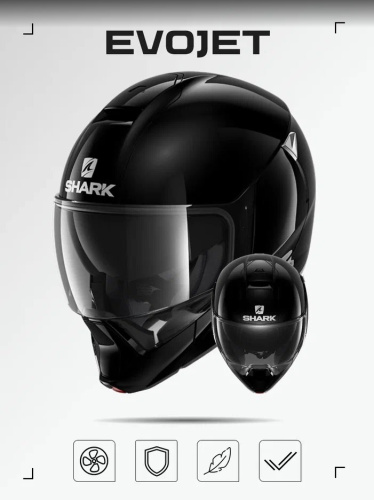 Shark Шлем Evojet Blank Black
